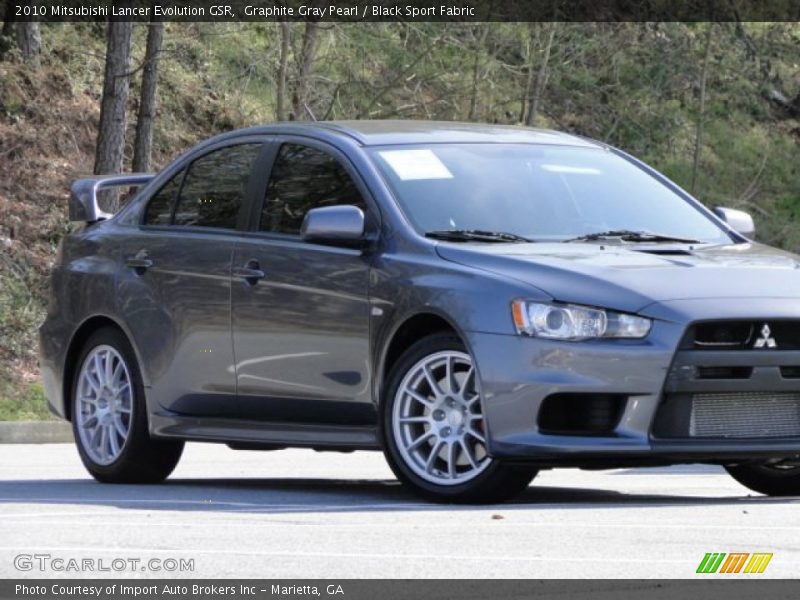 Graphite Gray Pearl / Black Sport Fabric 2010 Mitsubishi Lancer Evolution GSR