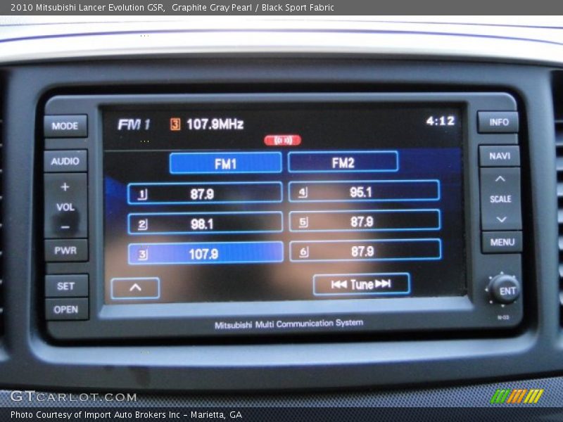 Graphite Gray Pearl / Black Sport Fabric 2010 Mitsubishi Lancer Evolution GSR