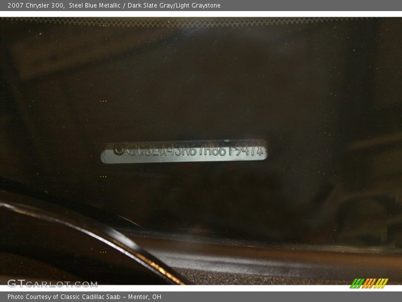 Steel Blue Metallic / Dark Slate Gray/Light Graystone 2007 Chrysler 300