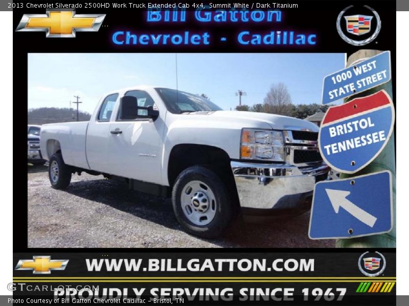 Summit White / Dark Titanium 2013 Chevrolet Silverado 2500HD Work Truck Extended Cab 4x4