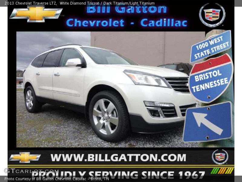 White Diamond Tricoat / Dark Titanium/Light Titanium 2013 Chevrolet Traverse LTZ