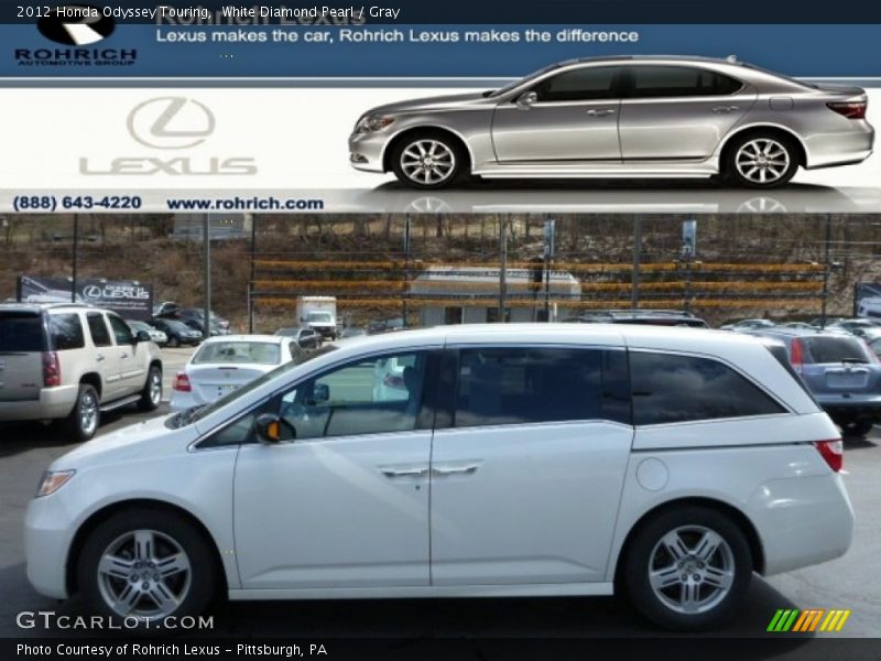 White Diamond Pearl / Gray 2012 Honda Odyssey Touring