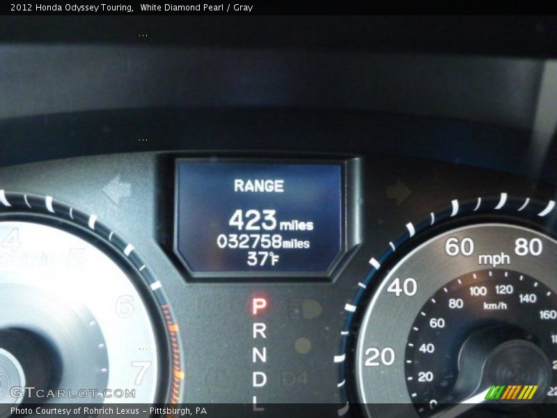 White Diamond Pearl / Gray 2012 Honda Odyssey Touring
