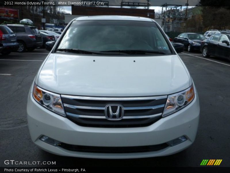 White Diamond Pearl / Gray 2012 Honda Odyssey Touring