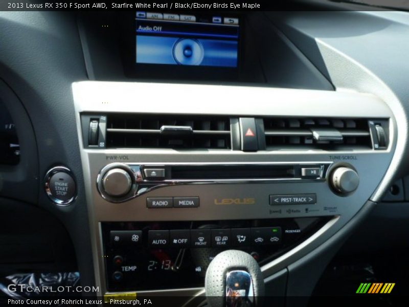 Starfire White Pearl / Black/Ebony Birds Eye Maple 2013 Lexus RX 350 F Sport AWD