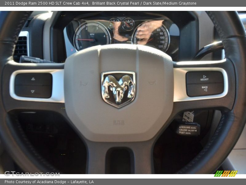 Brilliant Black Crystal Pearl / Dark Slate/Medium Graystone 2011 Dodge Ram 2500 HD SLT Crew Cab 4x4