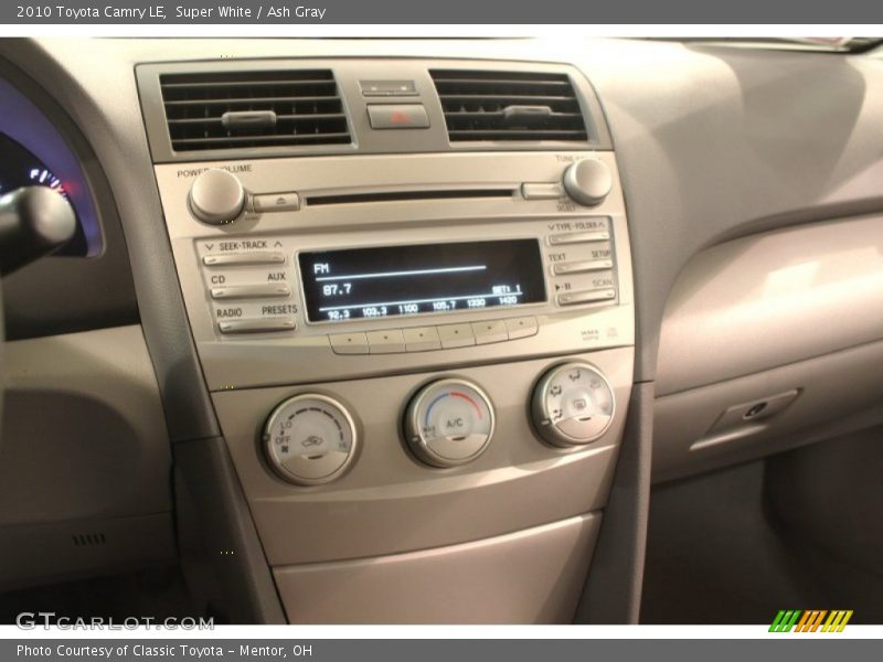Super White / Ash Gray 2010 Toyota Camry LE