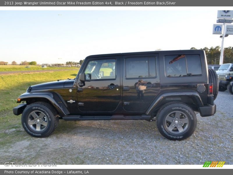 Black / Freedom Edition Black/Silver 2013 Jeep Wrangler Unlimited Oscar Mike Freedom Edition 4x4