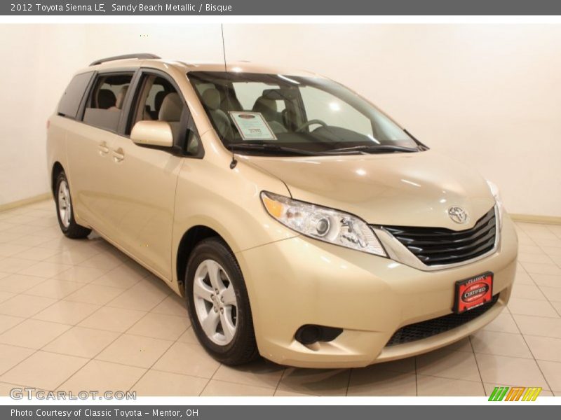 Sandy Beach Metallic / Bisque 2012 Toyota Sienna LE