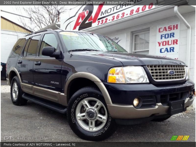 Deep Wedgewood Blue Metallic / Medium Parchment 2002 Ford Explorer Eddie Bauer 4x4