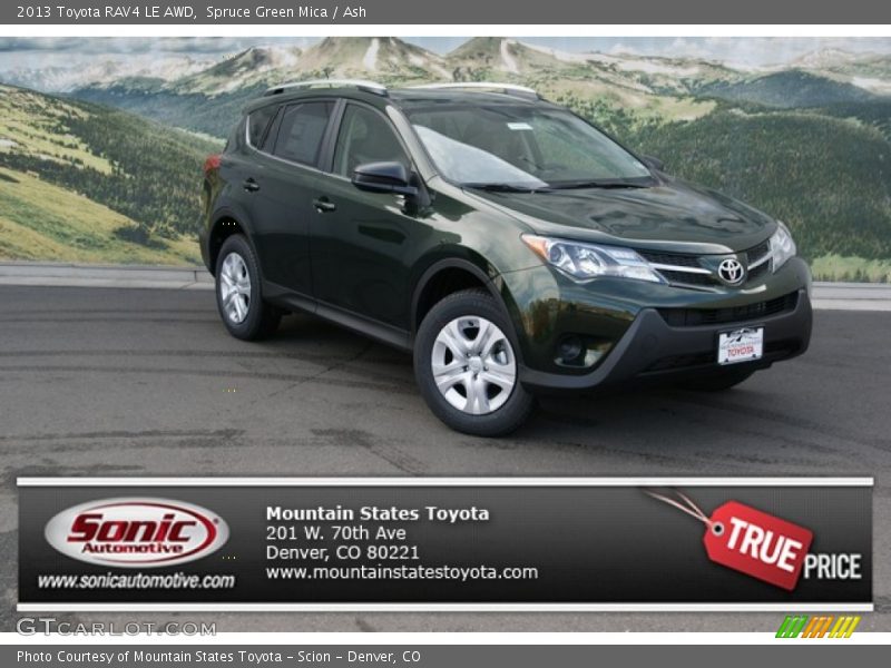 Spruce Green Mica / Ash 2013 Toyota RAV4 LE AWD