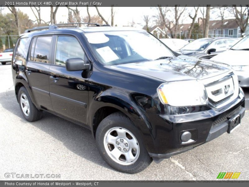 Crystal Black Pearl / Gray 2011 Honda Pilot LX 4WD