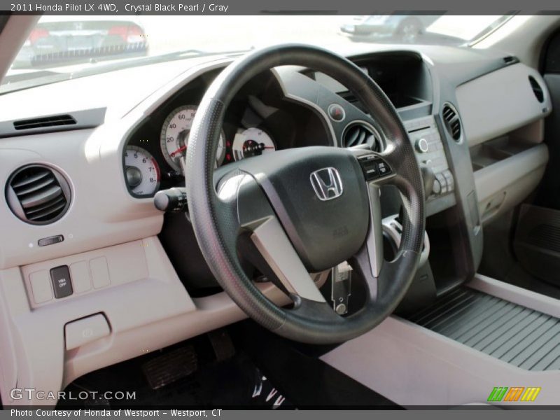 Crystal Black Pearl / Gray 2011 Honda Pilot LX 4WD