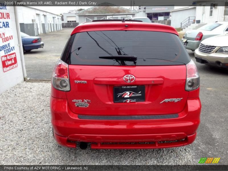 Radiant Red / Dark Gray 2006 Toyota Matrix XR AWD