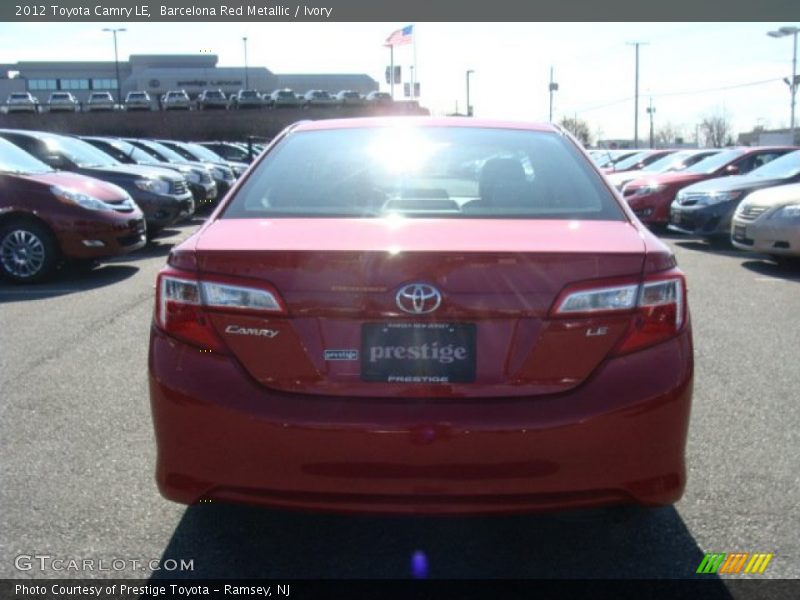 Barcelona Red Metallic / Ivory 2012 Toyota Camry LE