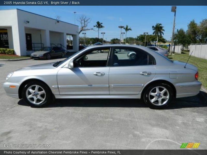 Bright Silver / Black 2005 Hyundai Sonata GLS V6