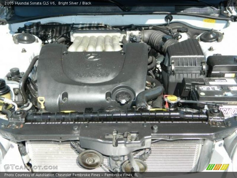 Bright Silver / Black 2005 Hyundai Sonata GLS V6