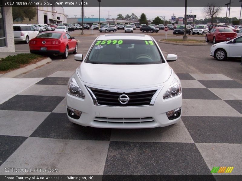 Pearl White / Beige 2013 Nissan Altima 3.5 SL