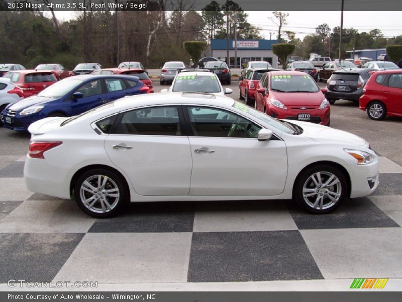 Pearl White / Beige 2013 Nissan Altima 3.5 SL
