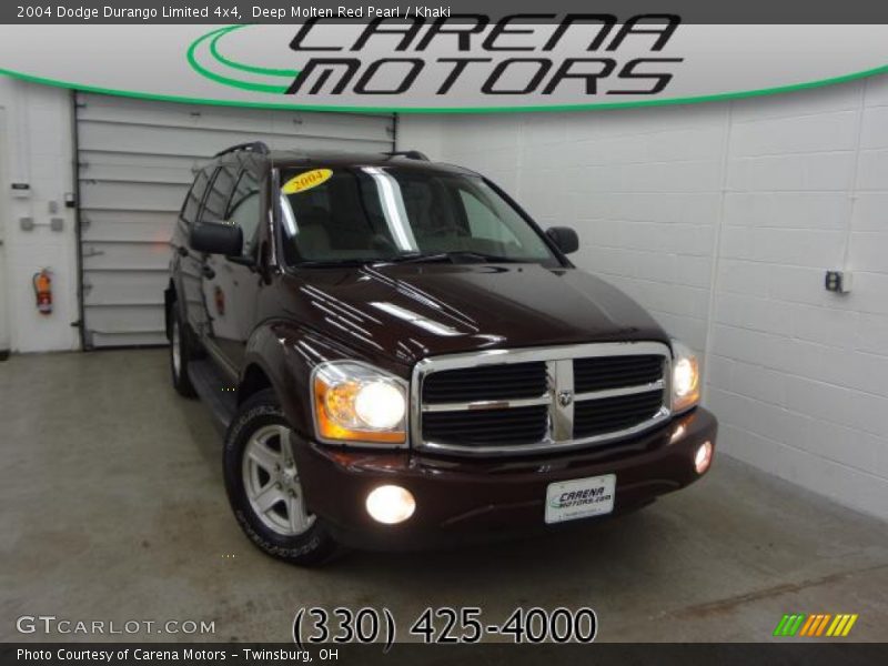 Deep Molten Red Pearl / Khaki 2004 Dodge Durango Limited 4x4