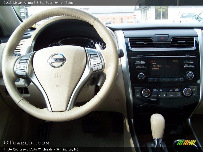 Pearl White / Beige 2013 Nissan Altima 3.5 SL
