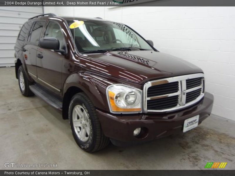 Deep Molten Red Pearl / Khaki 2004 Dodge Durango Limited 4x4