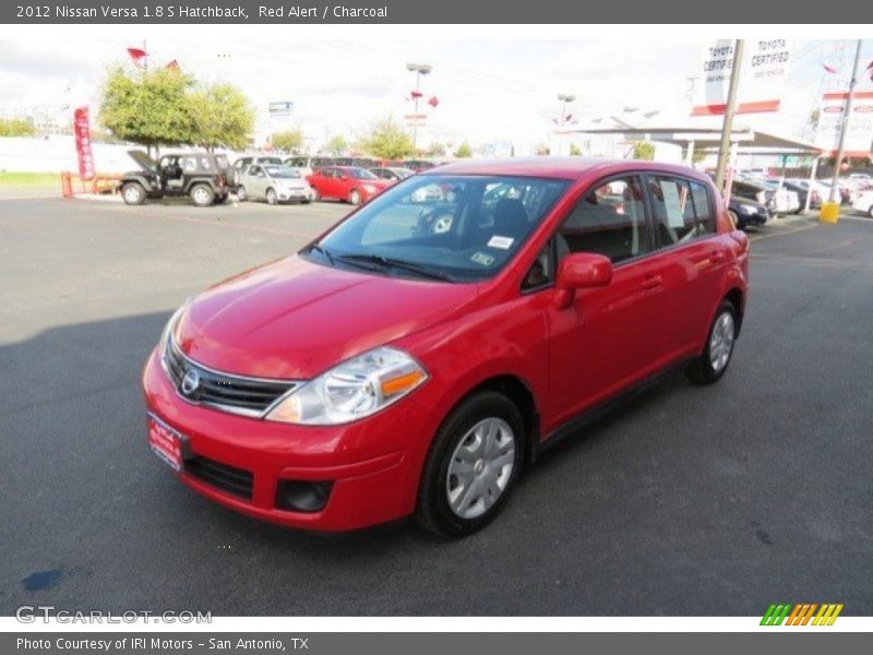 Red Alert / Charcoal 2012 Nissan Versa 1.8 S Hatchback