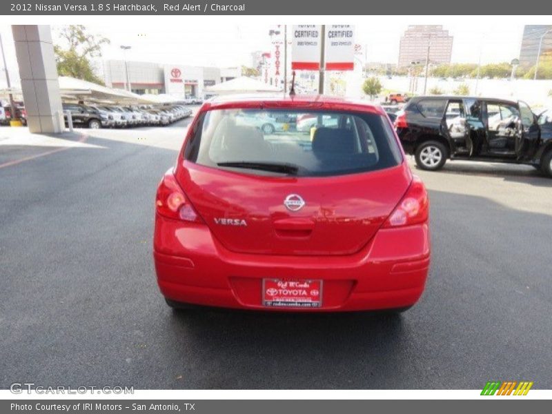 Red Alert / Charcoal 2012 Nissan Versa 1.8 S Hatchback