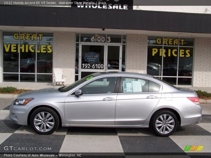 Alabaster Silver Metallic / Black 2012 Honda Accord EX V6 Sedan