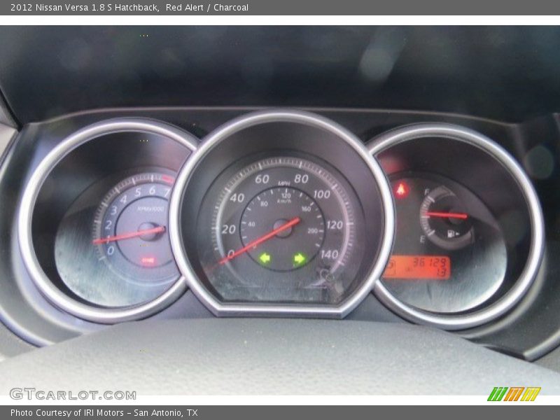 Red Alert / Charcoal 2012 Nissan Versa 1.8 S Hatchback