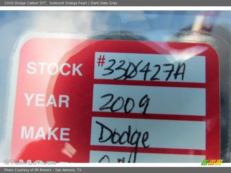 Sunburst Orange Pearl / Dark Slate Gray 2009 Dodge Caliber SXT