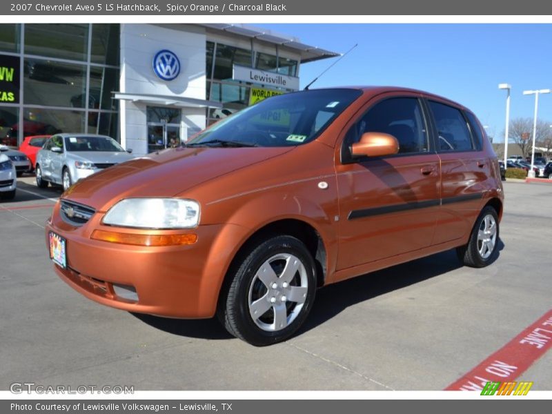 Spicy Orange / Charcoal Black 2007 Chevrolet Aveo 5 LS Hatchback
