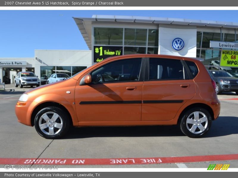 Spicy Orange / Charcoal Black 2007 Chevrolet Aveo 5 LS Hatchback