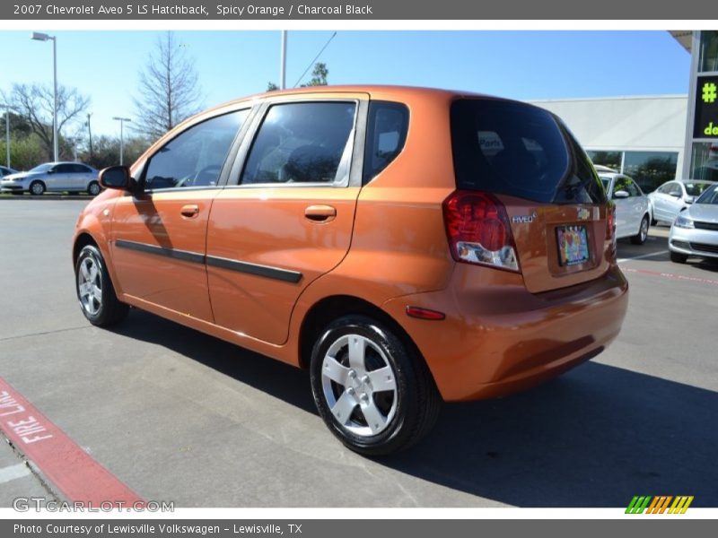 Spicy Orange / Charcoal Black 2007 Chevrolet Aveo 5 LS Hatchback