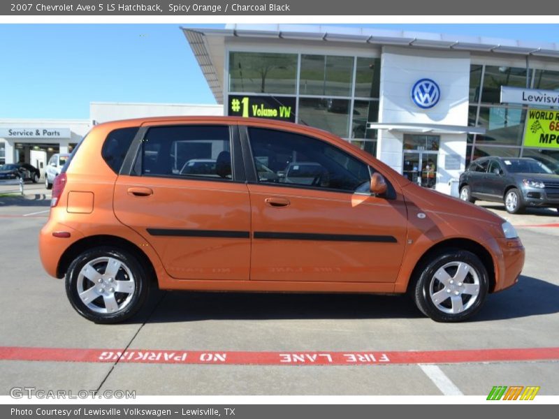 Spicy Orange / Charcoal Black 2007 Chevrolet Aveo 5 LS Hatchback