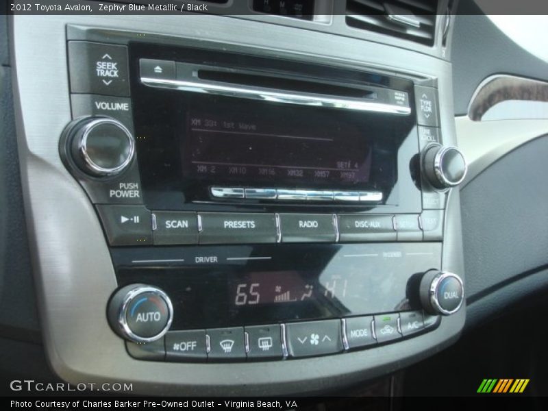 Zephyr Blue Metallic / Black 2012 Toyota Avalon