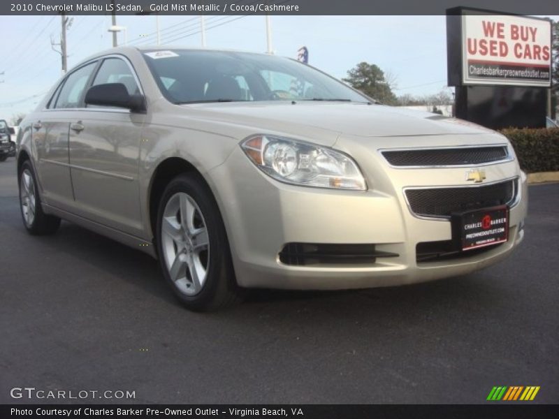 Gold Mist Metallic / Cocoa/Cashmere 2010 Chevrolet Malibu LS Sedan
