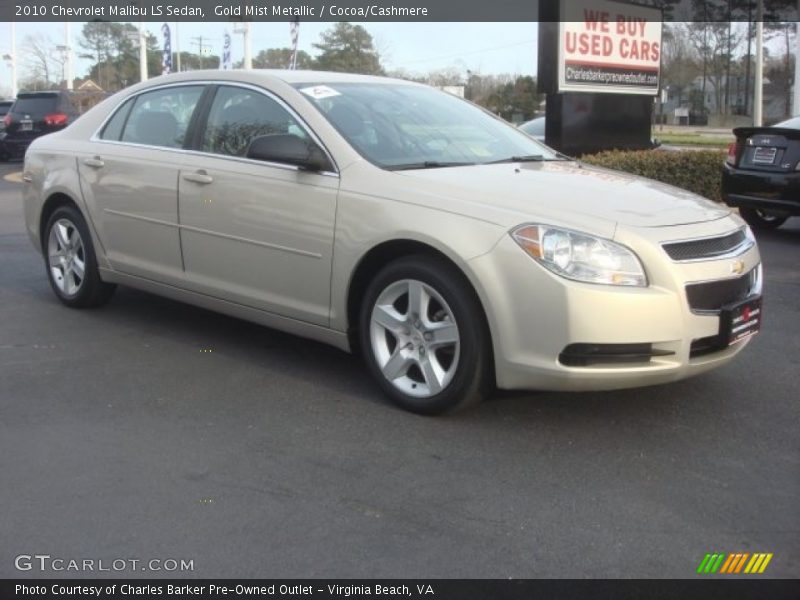 Gold Mist Metallic / Cocoa/Cashmere 2010 Chevrolet Malibu LS Sedan
