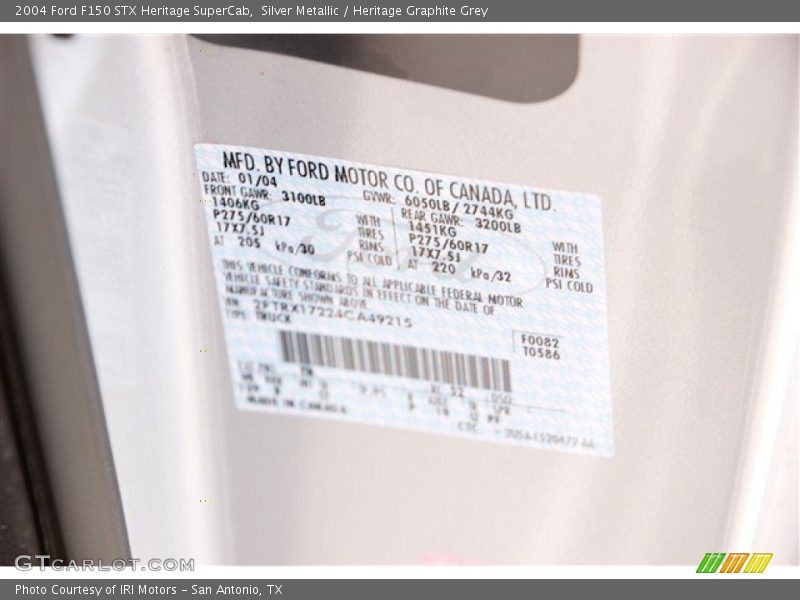 Silver Metallic / Heritage Graphite Grey 2004 Ford F150 STX Heritage SuperCab