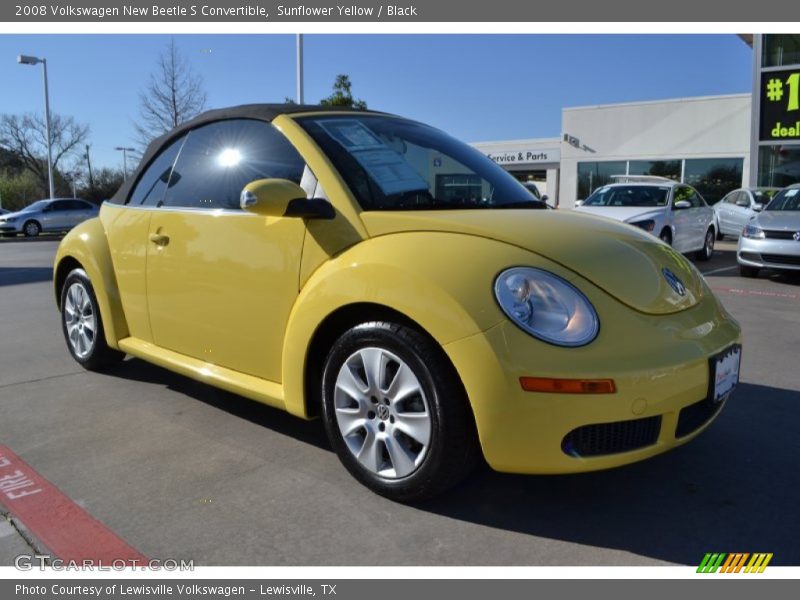 Sunflower Yellow / Black 2008 Volkswagen New Beetle S Convertible