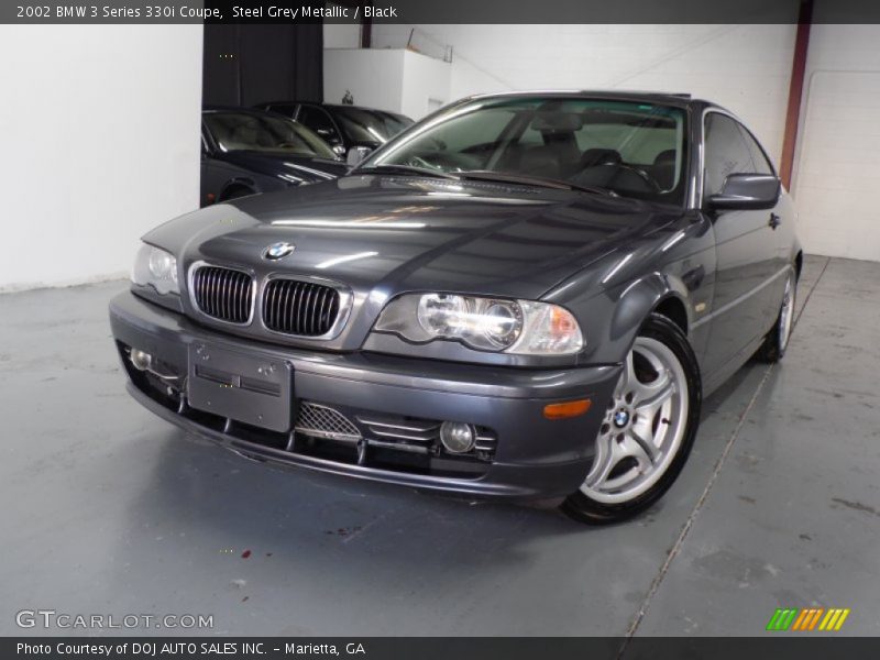 Steel Grey Metallic / Black 2002 BMW 3 Series 330i Coupe