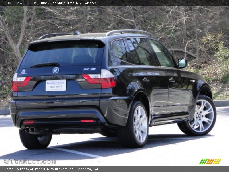 Black Sapphire Metallic / Tobacco 2007 BMW X3 3.0si