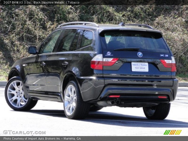 Black Sapphire Metallic / Tobacco 2007 BMW X3 3.0si