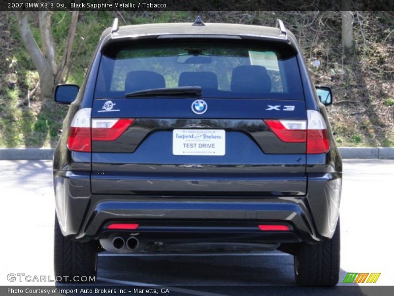 Black Sapphire Metallic / Tobacco 2007 BMW X3 3.0si