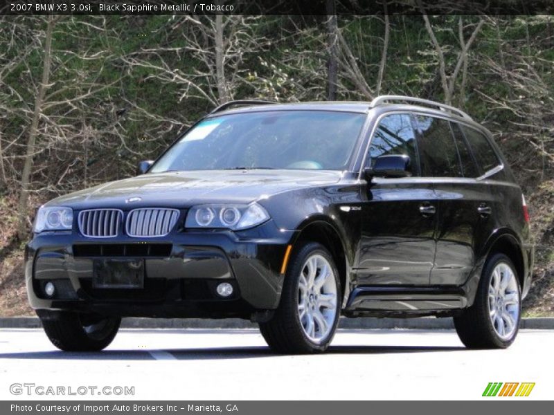 Black Sapphire Metallic / Tobacco 2007 BMW X3 3.0si
