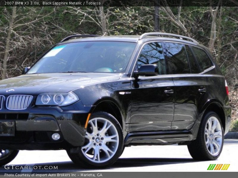 Black Sapphire Metallic / Tobacco 2007 BMW X3 3.0si