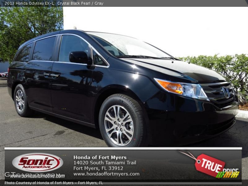Crystal Black Pearl / Gray 2013 Honda Odyssey EX-L