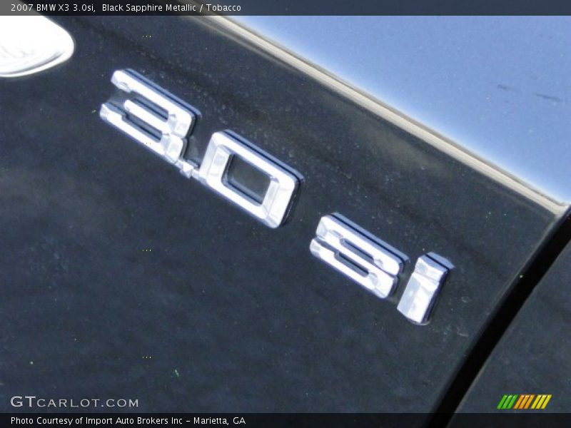 Black Sapphire Metallic / Tobacco 2007 BMW X3 3.0si