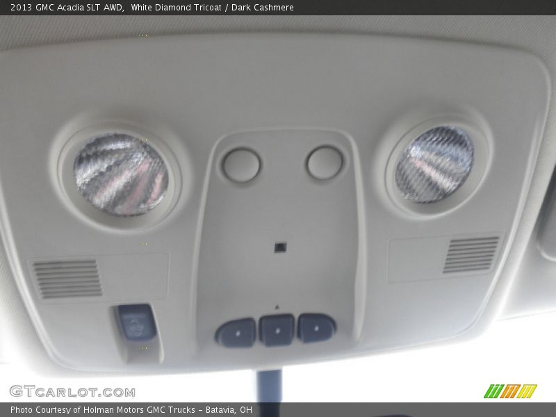 White Diamond Tricoat / Dark Cashmere 2013 GMC Acadia SLT AWD