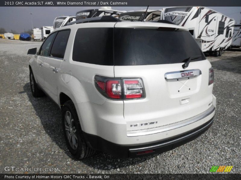White Diamond Tricoat / Dark Cashmere 2013 GMC Acadia SLT AWD